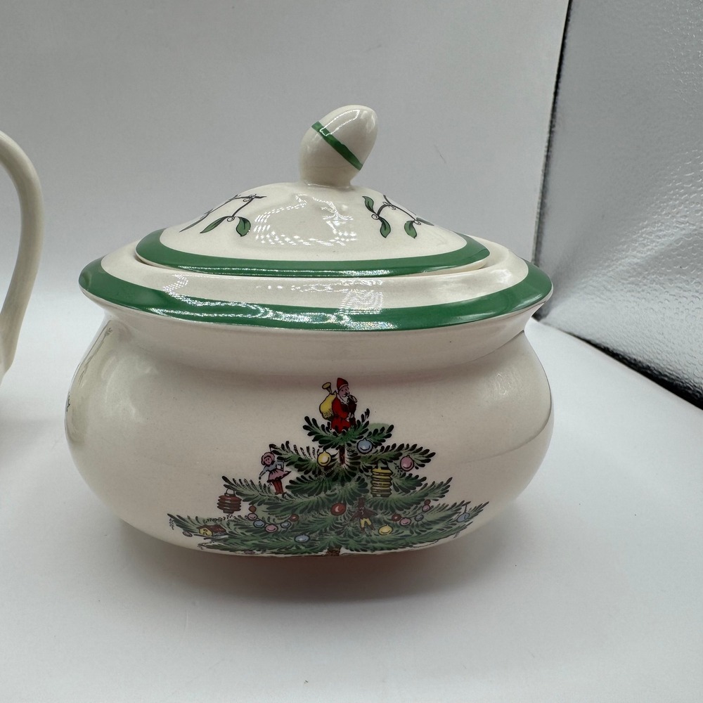 Spode Creamer and Sugar Bowl Set Unisex OS Cream Christmas Tree S3324-A6 - Picture 6 of 15